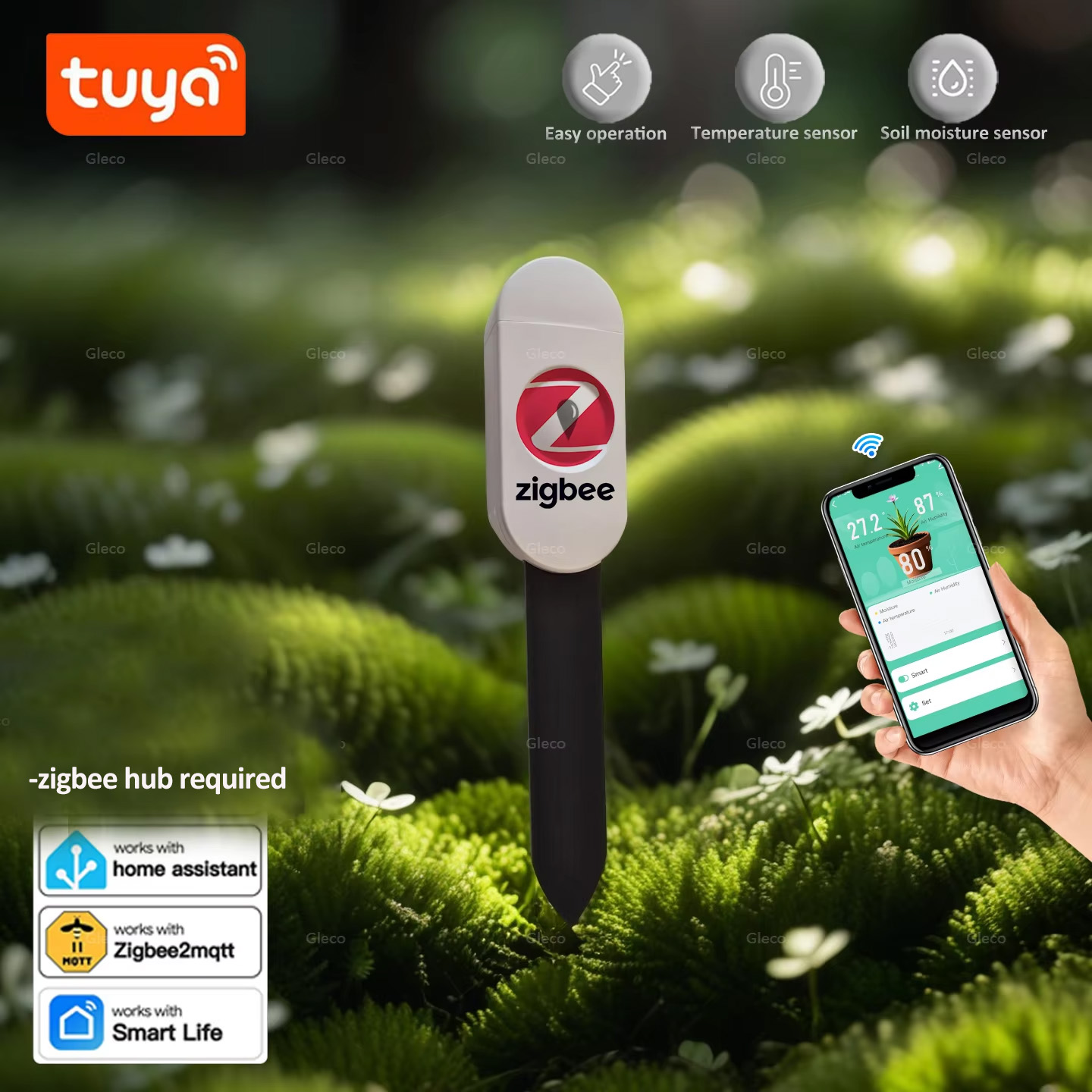 Smart Garden Zigbee - Testeur d'humidité du sol Tuya Smart