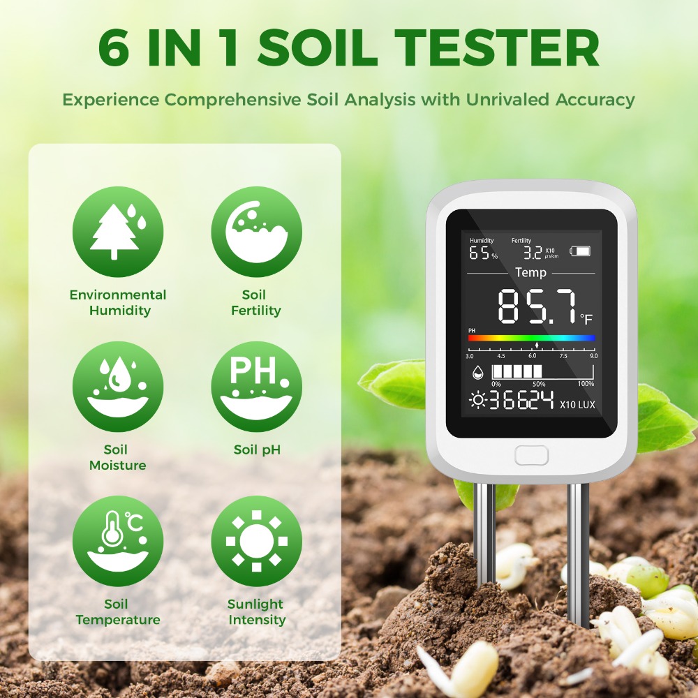 Kit de test du sol 6 en 1, ph- - Soil Test Digital avis et prix