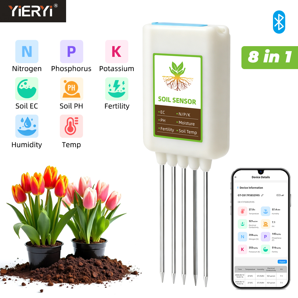 Testeur de sol Bluetooth 8 en  - Soil Test Digital avis et prix